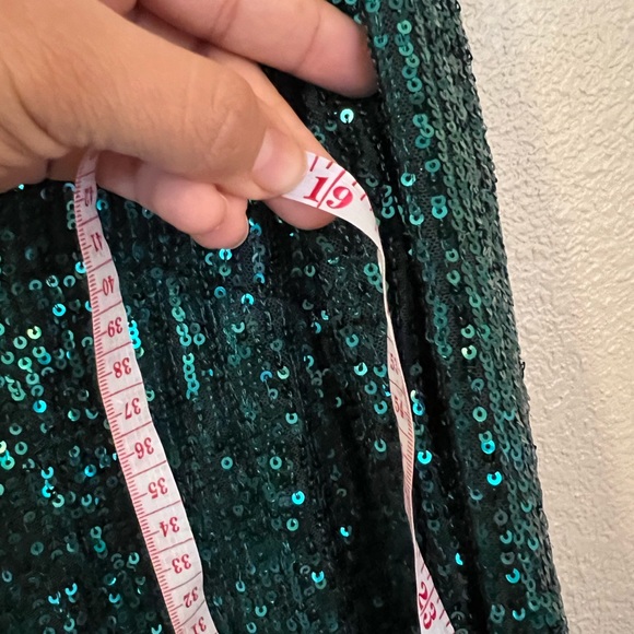 R&M Richards Short Sequin Emerald Slip On Cocktail Dress Size 14 - Picture 7 of 7